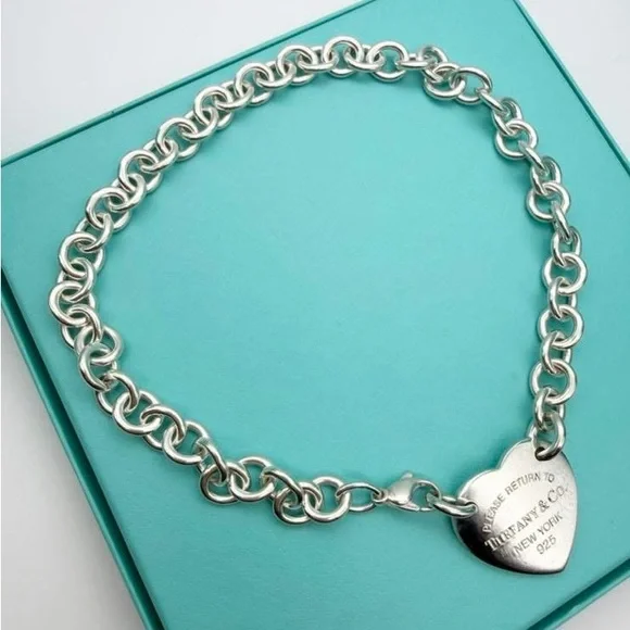 Tiffany & Co. Euc 15.25” approx XL center heart choker necklace - Picture 3 of 10